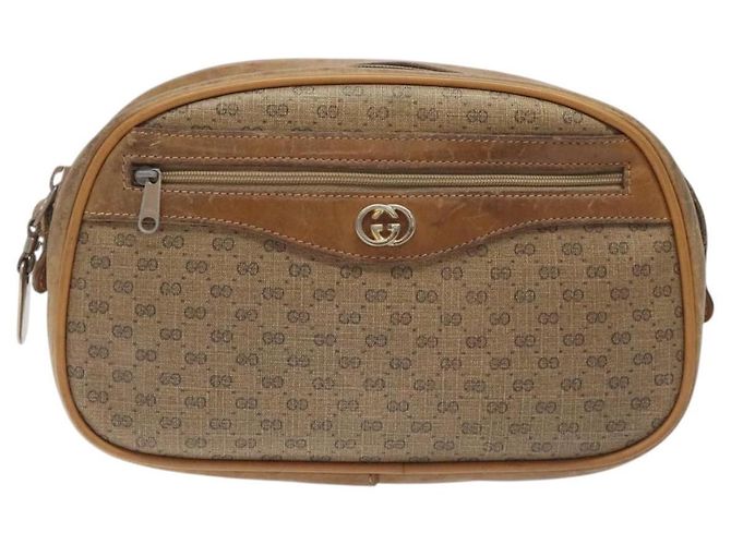 Gucci Borsa a spalla Micro GG Supreme PVC Beige Oro Auth ti3123 D'oro - vista 13