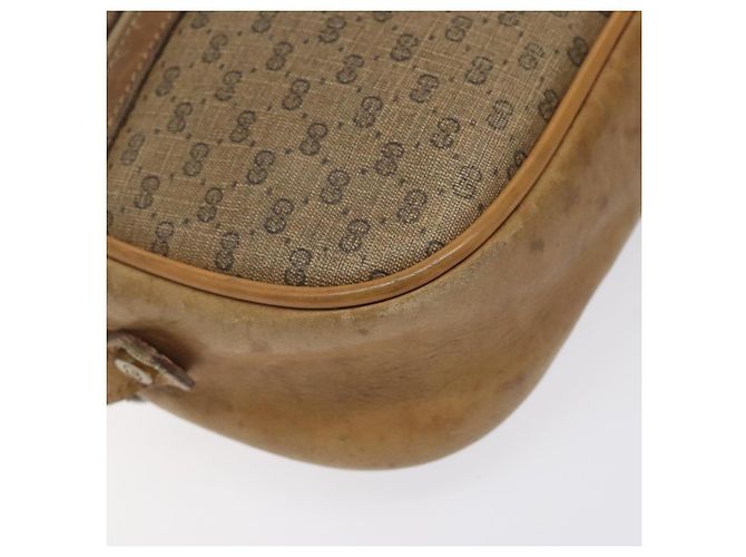 Gucci Borsa a spalla Micro GG Supreme PVC Beige Oro Auth ti3123 D'oro - vista 14