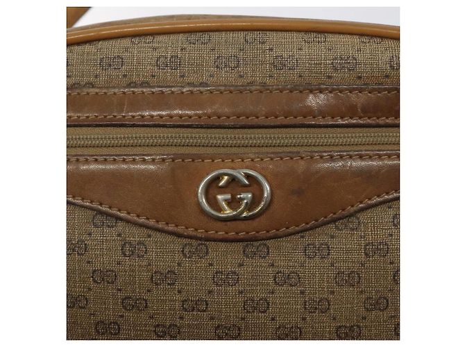 Gucci Borsa a spalla Micro GG Supreme PVC Beige Oro Auth ti3123 D'oro - vista 18