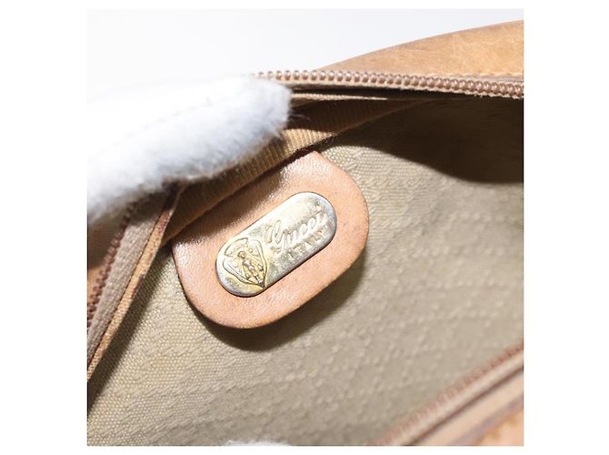 Gucci Borsa a spalla Micro GG Supreme PVC Beige Oro Auth ti3123 D'oro - vista 19