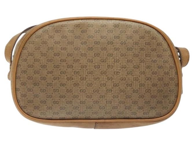 Gucci Borsa a spalla Micro GG Supreme PVC Beige Oro Auth ti3123 D'oro - vista 2