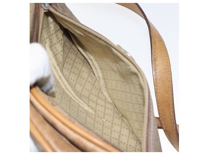 Gucci Borsa a spalla Micro GG Supreme PVC Beige Oro Auth ti3123 D'oro - vista 22