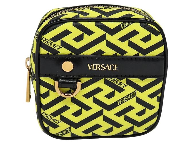 Pochette VERSACE PVC Giallo Oro Auth bs26250 D'oro - vista 13