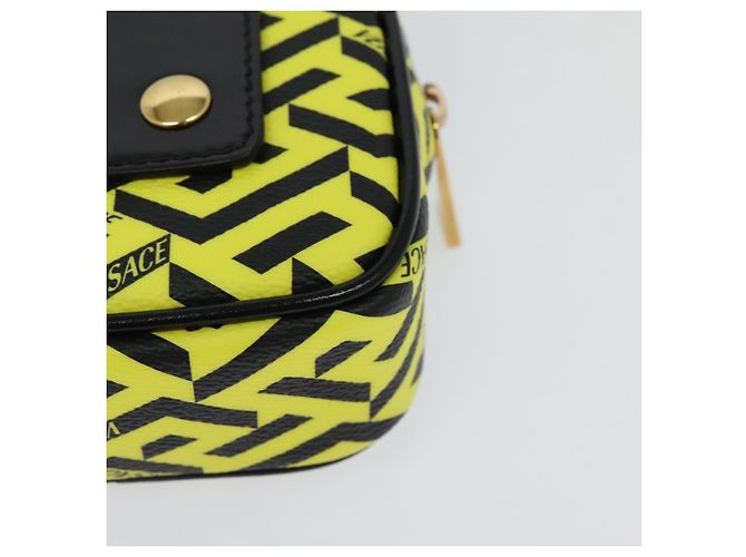 Pochette VERSACE PVC Giallo Oro Auth bs26250 D'oro - vista 16
