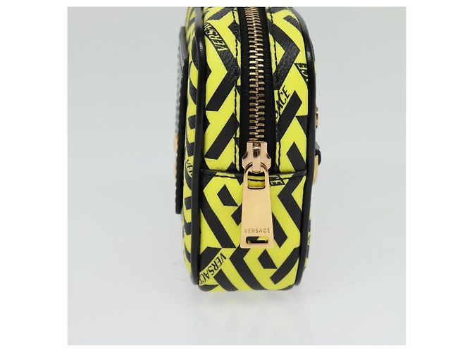 Pochette VERSACE PVC Giallo Oro Auth bs26250 D'oro - vista 3