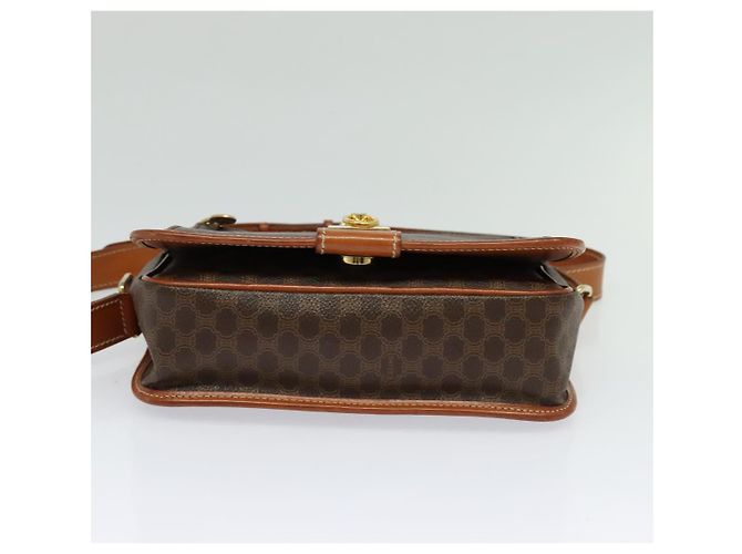 Céline Borsa a spalla in tela Macadam CELINE in pelle PVC marrone oro Auth 126035 D'oro - vista 5