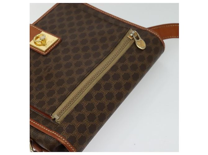 Céline Borsa a spalla in tela Macadam CELINE in pelle PVC marrone oro Auth 126035 D'oro - vista 6