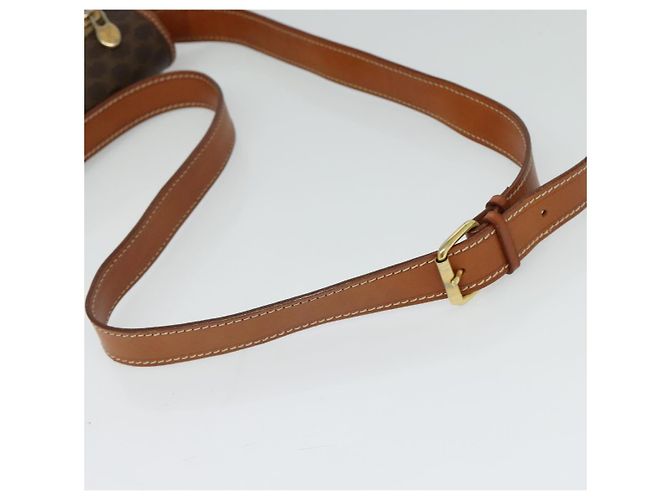 Céline Borsa a spalla in tela Macadam CELINE in pelle PVC marrone oro Auth 126035 D'oro - vista 7