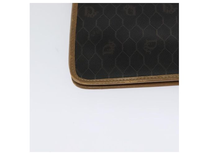 Borsa a spalla in tela a nido d'ape Christian Dior PVC marrone oro Auth BA2701 D'oro - vista 15