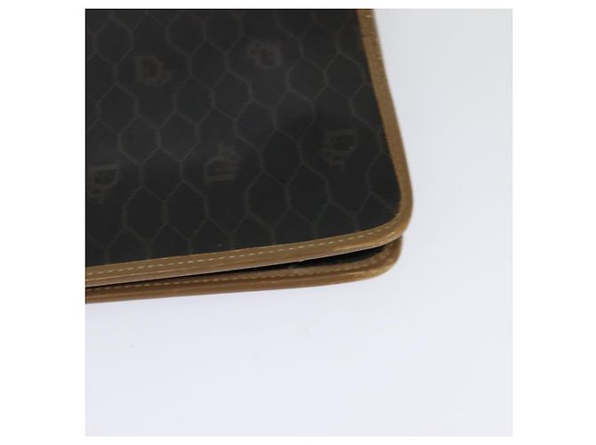 Borsa a spalla in tela a nido d'ape Christian Dior PVC marrone oro Auth BA2701 D'oro - vista 16