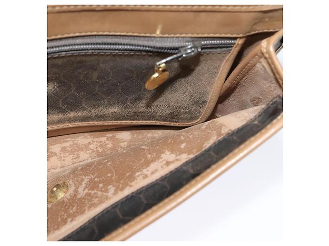 Borsa a spalla in tela a nido d'ape Christian Dior PVC marrone oro Auth BA2701 D'oro - vista 18