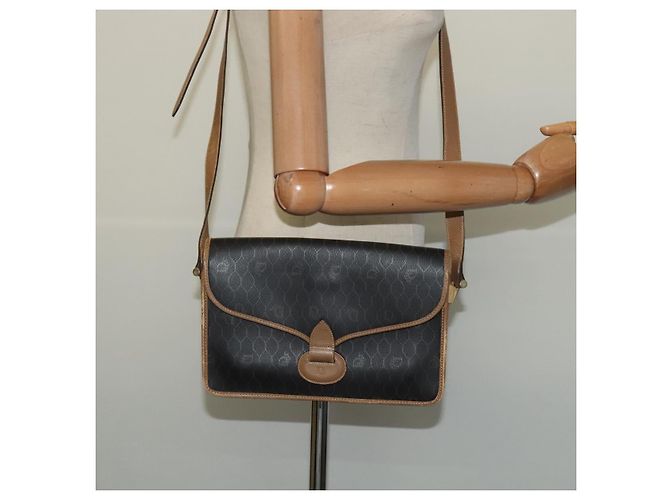 Borsa a spalla in tela a nido d'ape Christian Dior PVC marrone oro Auth BA2701 D'oro - vista 20