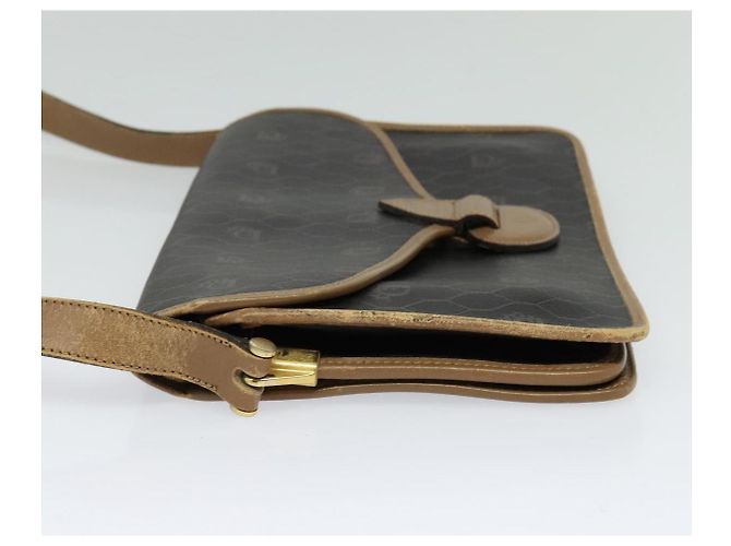 Borsa a spalla in tela a nido d'ape Christian Dior PVC marrone oro Auth BA2701 D'oro - vista 3