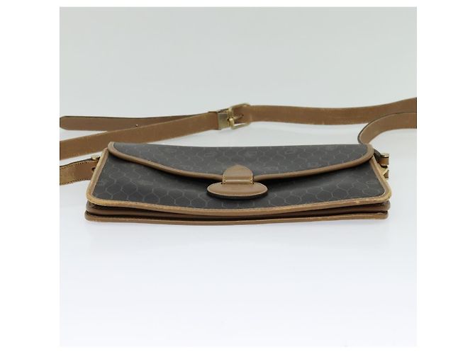 Borsa a spalla in tela a nido d'ape Christian Dior PVC marrone oro Auth BA2701 D'oro - vista 5