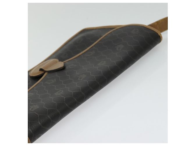 Borsa a spalla in tela a nido d'ape Christian Dior PVC marrone oro Auth BA2701 D'oro - vista 6