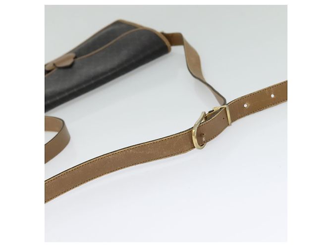 Borsa a spalla in tela a nido d'ape Christian Dior PVC marrone oro Auth BA2701 D'oro - vista 7