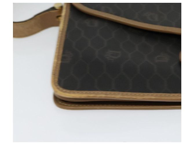 Borsa a spalla in tela a nido d'ape Christian Dior PVC marrone oro Auth BA2701 D'oro - vista 9