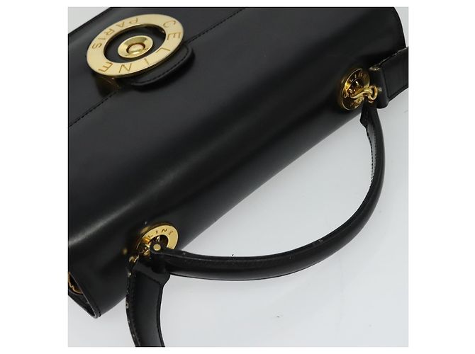 Edge Céline Borsa a mano CELINE in pelle 2 vie nera e oro Auth 125900 Nero D'oro - vista 6