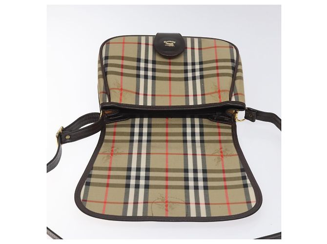 Autre Marque Borsa a spalla Burberrys Nova Check in tela beige oro Auth am8546 D'oro - vista 10