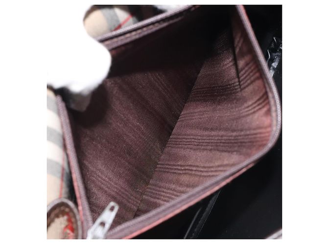 Autre Marque Borsa a spalla Burberrys Nova Check in tela beige oro Auth am8546 D'oro - vista 12