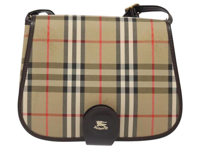Autre Marque Borsa a spalla Burberrys Nova Check in tela beige oro Auth am8546 D'oro - vista 13