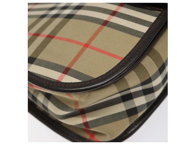 Autre Marque Borsa a spalla Burberrys Nova Check in tela beige oro Auth am8546 D'oro - vista 14
