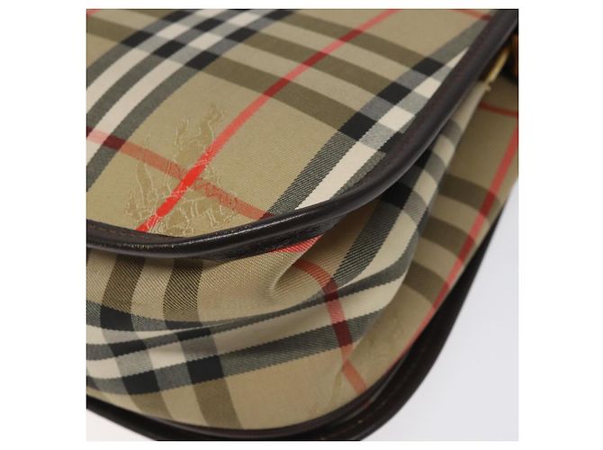 Autre Marque Borsa a spalla Burberrys Nova Check in tela beige oro Auth am8546 D'oro - vista 15