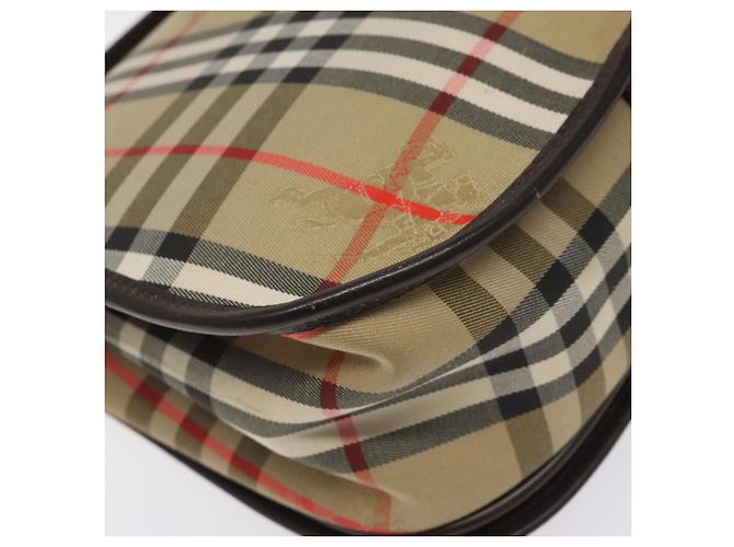 Autre Marque Borsa a spalla Burberrys Nova Check in tela beige oro Auth am8546 D'oro - vista 16