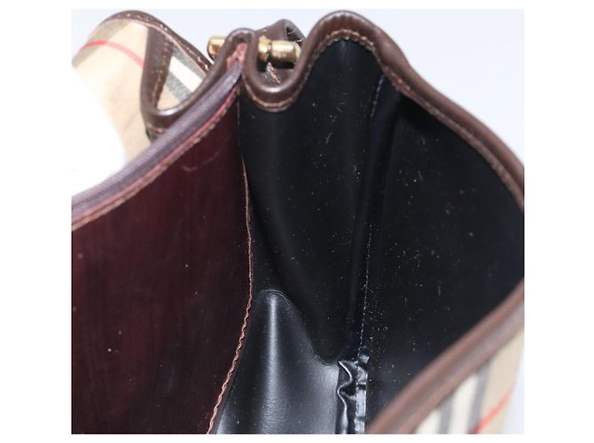 Autre Marque Borsa a spalla Burberrys Nova Check in tela beige oro Auth am8546 D'oro - vista 18