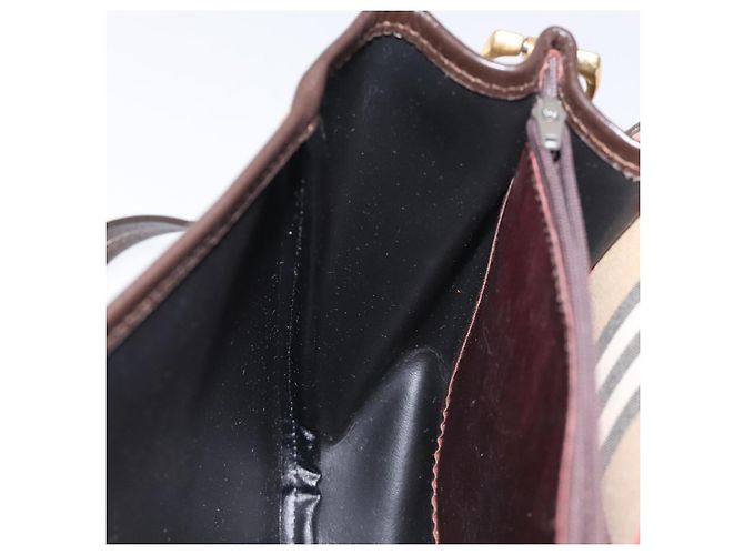 Autre Marque Borsa a spalla Burberrys Nova Check in tela beige oro Auth am8546 D'oro - vista 19
