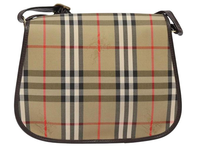 Autre Marque Borsa a spalla Burberrys Nova Check in tela beige oro Auth am8546 D'oro - vista 2