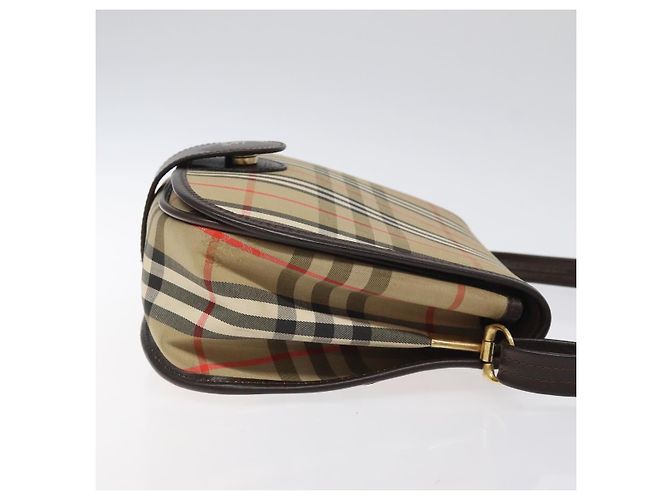 Autre Marque Borsa a spalla Burberrys Nova Check in tela beige oro Auth am8546 D'oro - vista 3