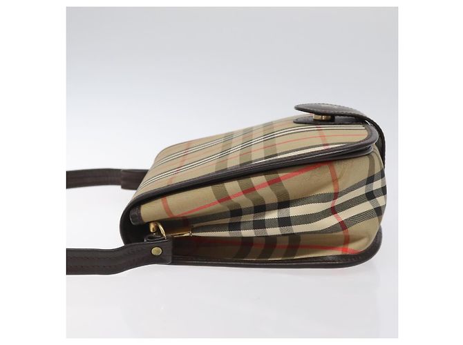 Autre Marque Borsa a spalla Burberrys Nova Check in tela beige oro Auth am8546 D'oro - vista 4