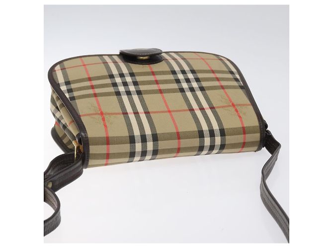 Autre Marque Borsa a spalla Burberrys Nova Check in tela beige oro Auth am8546 D'oro - vista 6