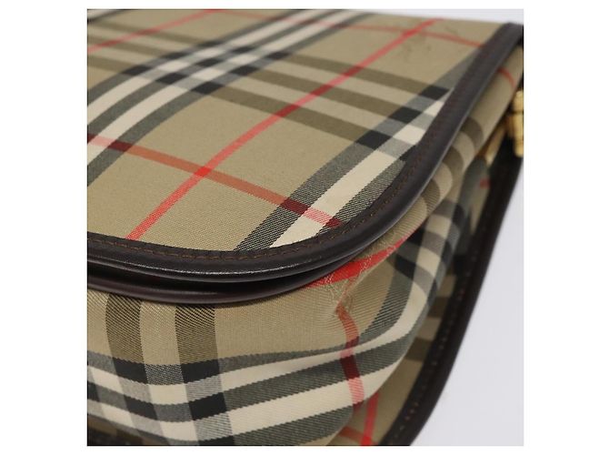 Autre Marque Borsa a spalla Burberrys Nova Check in tela beige oro Auth am8546 D'oro - vista 9