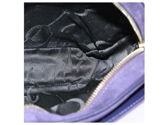 Borsa a Spalla Gancini in Camoscio Viola e Oro Auth 126056 di Salvatore Ferragamo D'oro Porpora - vista 17