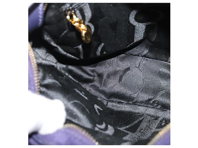 Borsa a Spalla Gancini in Camoscio Viola e Oro Auth 126056 di Salvatore Ferragamo D'oro Porpora - vista 18