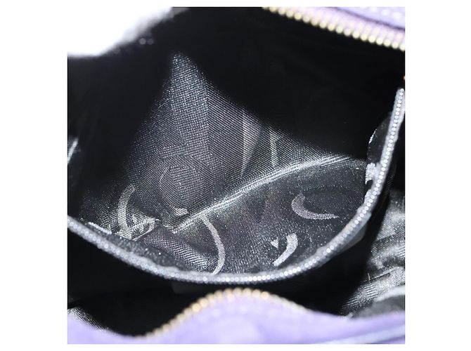 Borsa a Spalla Gancini in Camoscio Viola e Oro Auth 126056 di Salvatore Ferragamo D'oro Porpora - vista 19