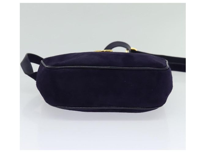 Borsa a Spalla Gancini in Camoscio Viola e Oro Auth 126056 di Salvatore Ferragamo D'oro Porpora - vista 5