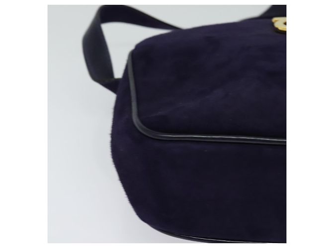 Borsa a Spalla Gancini in Camoscio Viola e Oro Auth 126056 di Salvatore Ferragamo D'oro Porpora - vista 9