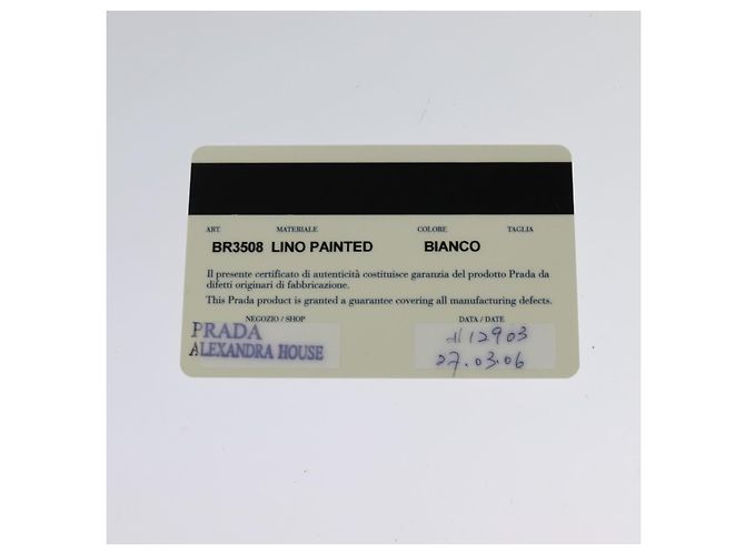 Borsa a Spalla PRADA in Tela Argento Bianco Auth fm4672 - vista 12