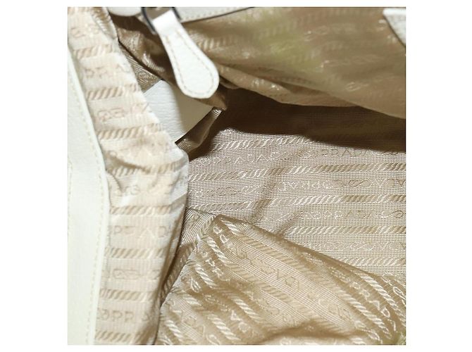 Borsa a Spalla PRADA in Tela Argento Bianco Auth fm4672 - vista 21
