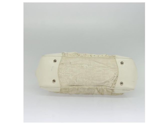 Borsa a Spalla PRADA in Tela Argento Bianco Auth fm4672 - vista 5