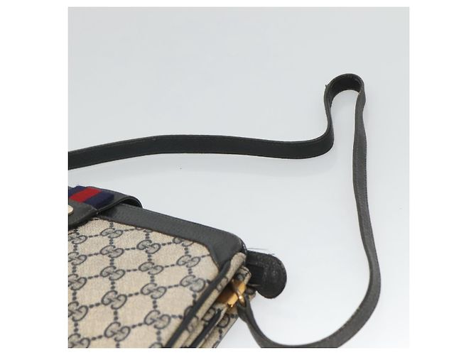 GUCCI GG Supreme Sherry Line Borsa a Spalla PVC Blu Navy Oro 49 02 029 Auth 125566 - vista 14