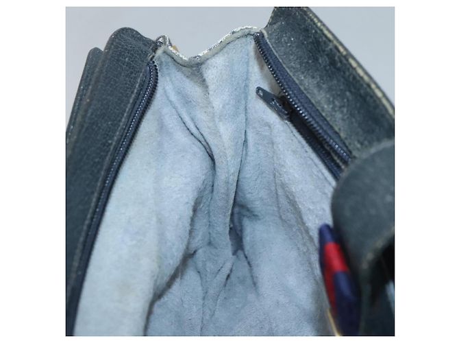 GUCCI GG Supreme Sherry Line Borsa a Spalla PVC Blu Navy Oro 49 02 029 Auth 125566 - vista 20