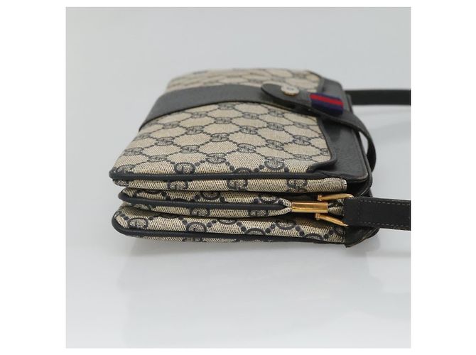 GUCCI GG Supreme Sherry Line Borsa a Spalla PVC Blu Navy Oro 49 02 029 Auth 125566 - vista 3