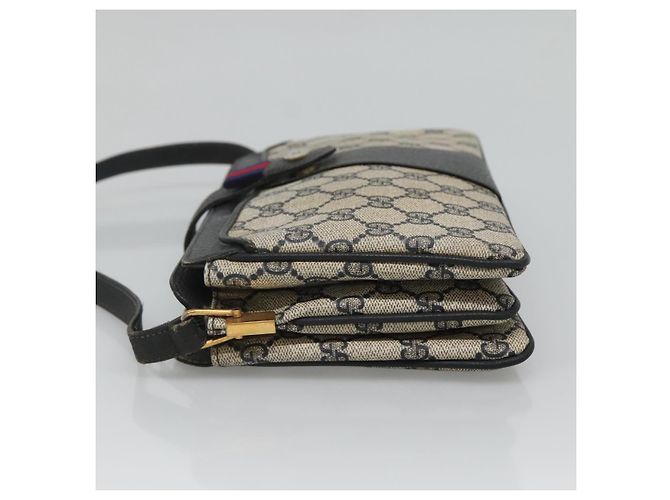 GUCCI GG Supreme Sherry Line Borsa a Spalla PVC Blu Navy Oro 49 02 029 Auth 125566 - vista 4