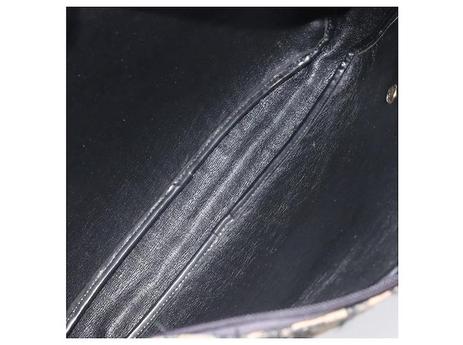 Borsa a spalla in tela Trotter Christian Dior nera e oro Auth 124679 Nero D'oro - vista 12