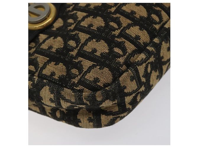 Borsa a spalla in tela Trotter Christian Dior nera e oro Auth 124679 Nero D'oro - vista 14