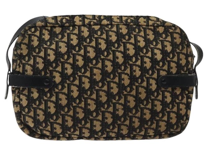 Borsa a spalla in tela Trotter Christian Dior nera e oro Auth 124679 Nero D'oro - vista 2